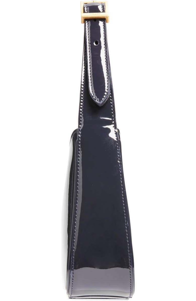 Saint Laurent Le 5 à 7 Patent Leather Hobo, Alternate, color, Midnight Blue