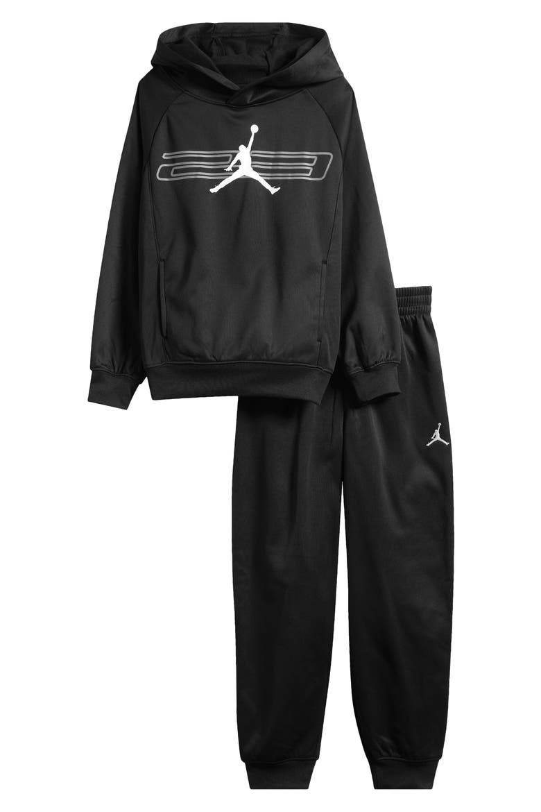 Kids' Dri-FIT Hoodie and Joggers Set, Main, color, GYM RED/ BLACK