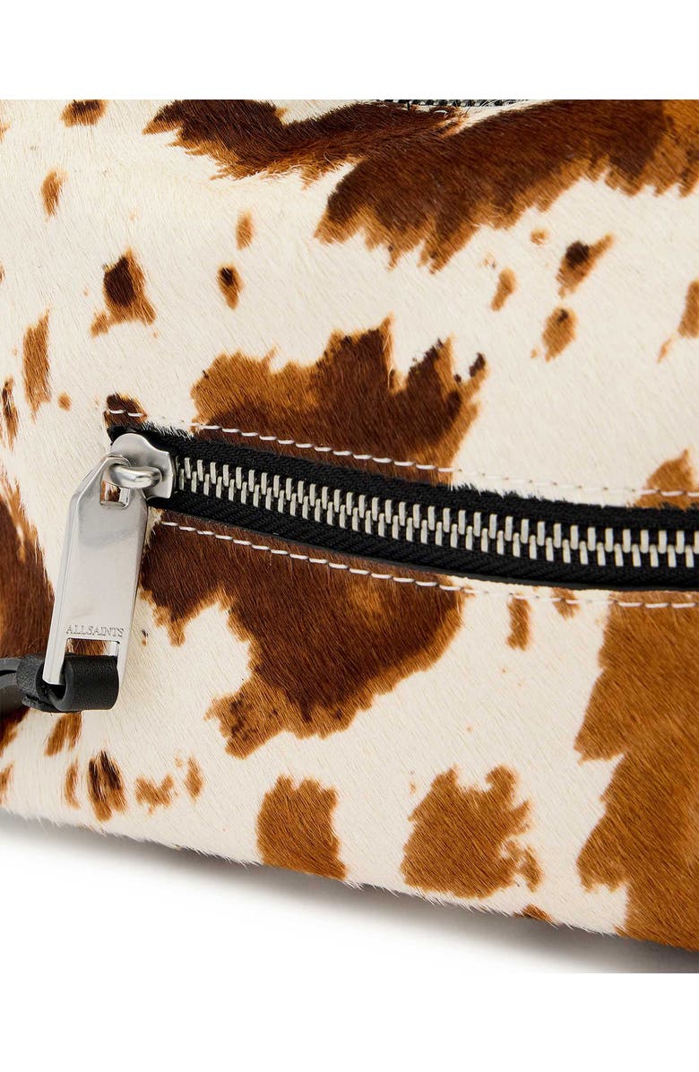 AllSaints Vega Grab Genuine Calf Hair Crossbody Bag, Alternate, color, Cow Print
