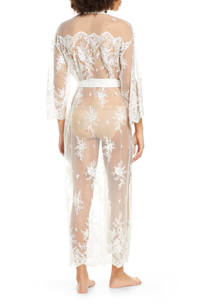 Darling Sheer Lace Robe, Alternate, color, IVORY