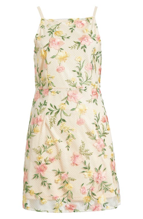 Shop Sam Edelman Floral Embroidered Minidress In Pink/yellow
