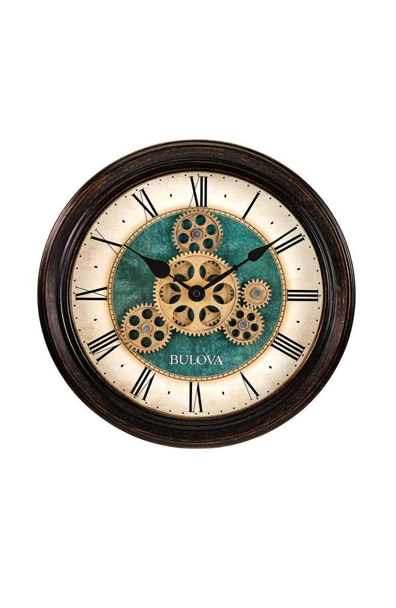 Bulova Clocks Industrial Motion Wall Clock, Main, color, Black