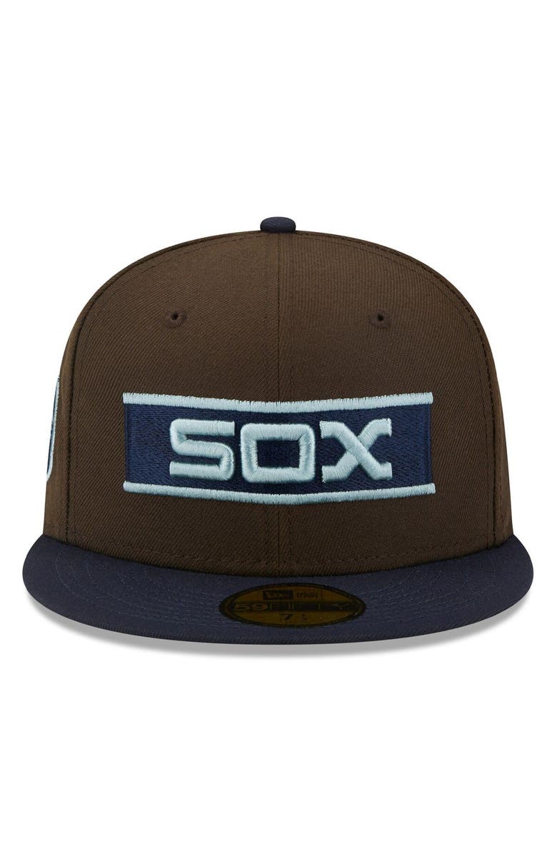 New Era Men's New Era Brown/Navy Chicago White Sox Comiskey Park 75th Anniversary Walnut 9FIFTY Fitted Hat, Alternate, color, Brown