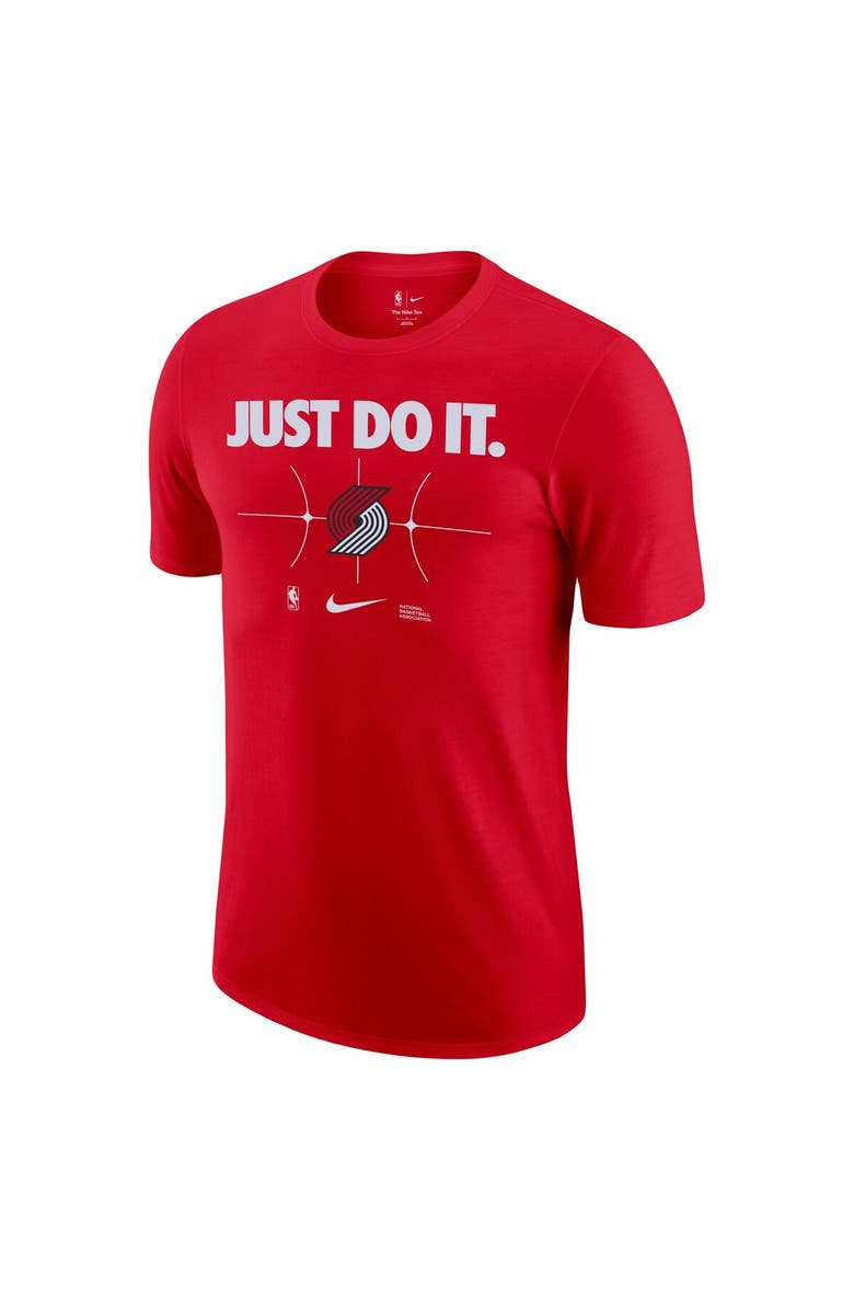 Nike Men's Nike Red Portland Trail Blazers Just Do It T-Shirt, Alternate, color, Red