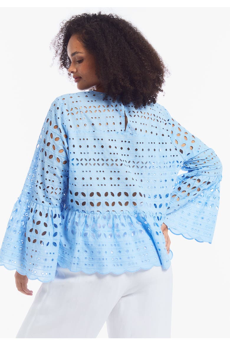 Flounce Peplum Top, Alternate, color, PLACID BLUE