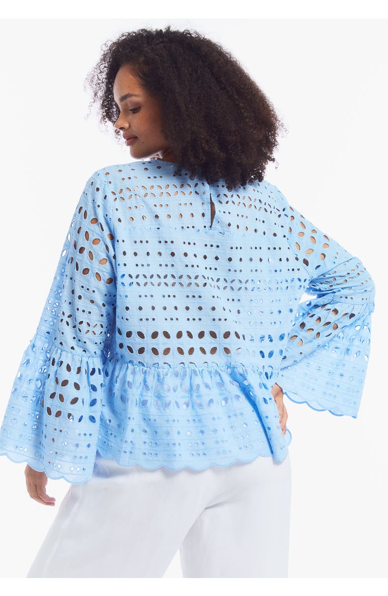 June + Vie Flounce Peplum Top, Alternate, color, Placid Blue