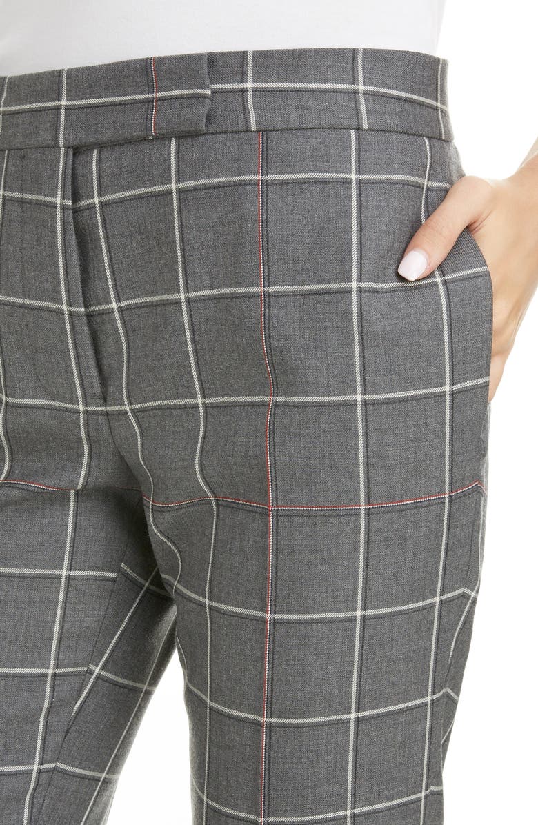 Thom Browne Windowpane Check Skinny Trousers, Alternate, color,