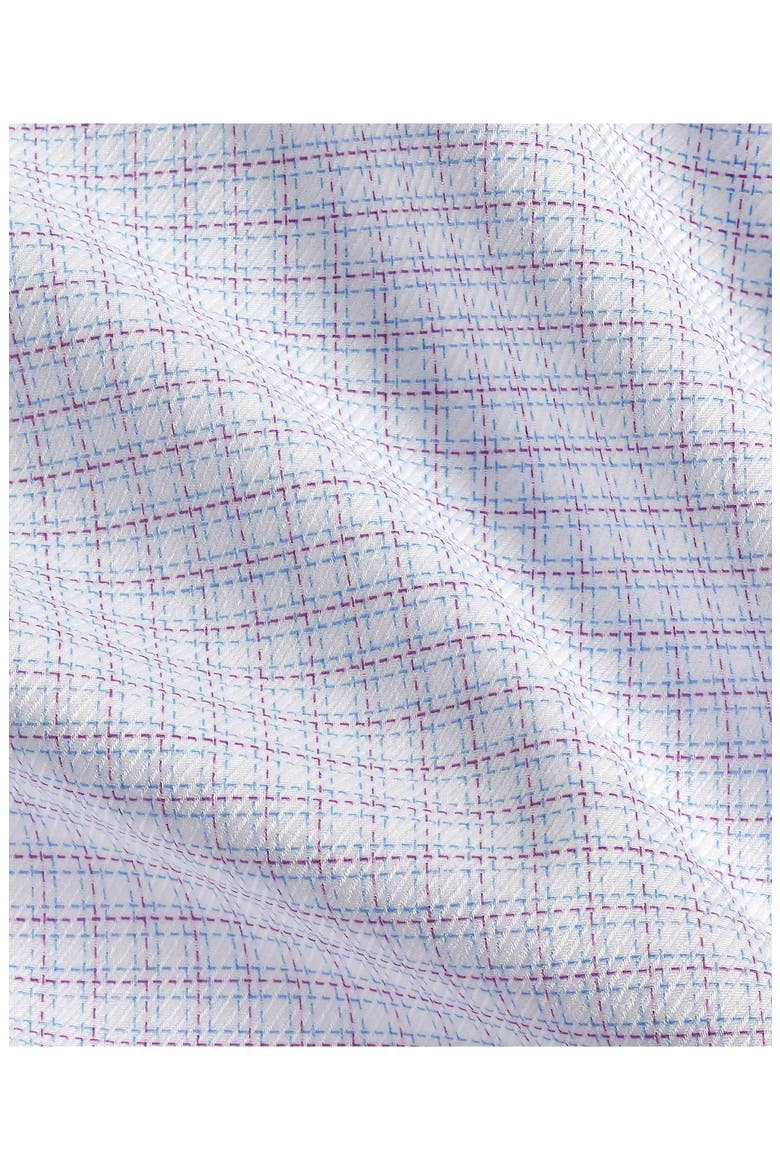 Trim Fit Stretch Cotton Twill Dress Shirt, Alternate, color, WHITE/BERRY