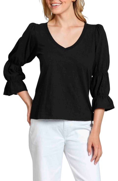 Renaissance Sleeve Cotton Slub Top