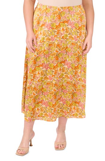 Vince Camuto Bias Cut A-line Maxi Skirt In Orange