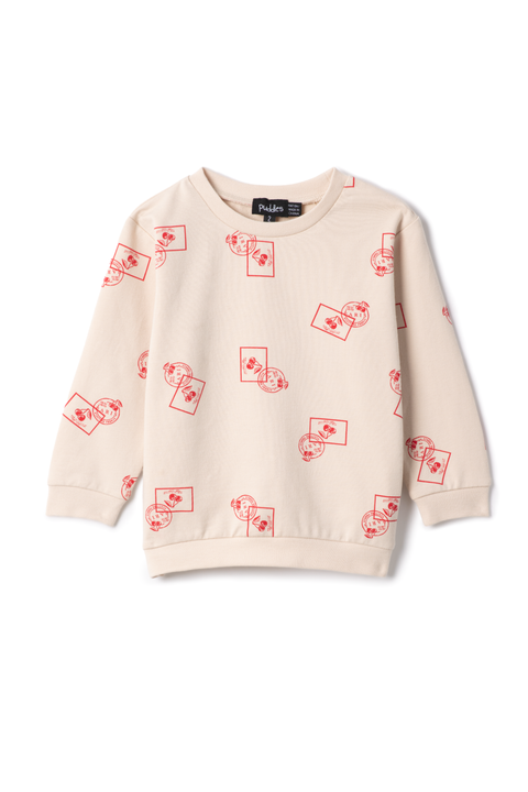 Boy Stamp Print Long Sleeve French Fleece Sweatshirt (Toddler, Little Kid & Big Kid)