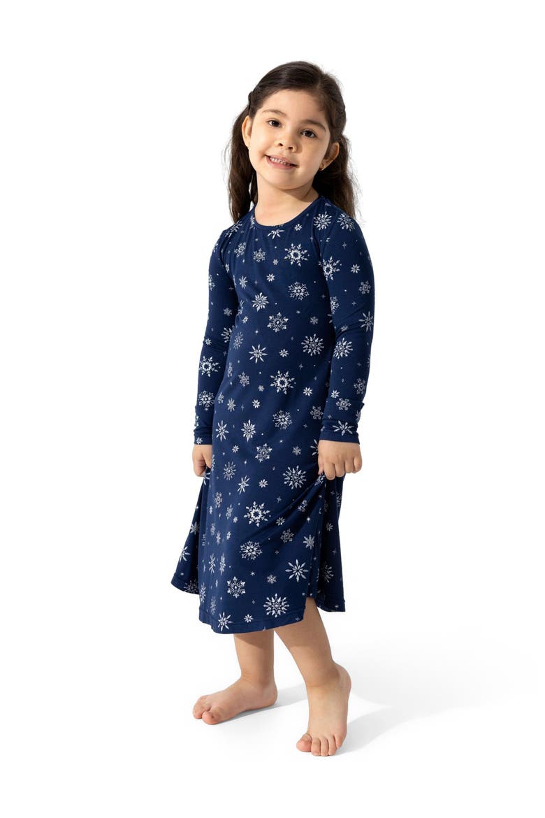 Kids' Snowflake Long Sleeve Dress, Alternate, color, Snowflake