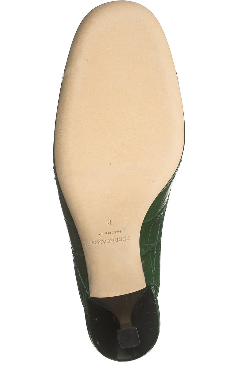 FERRAGAMO Elodye Logo Croc Embossed Mule, Alternate, color,