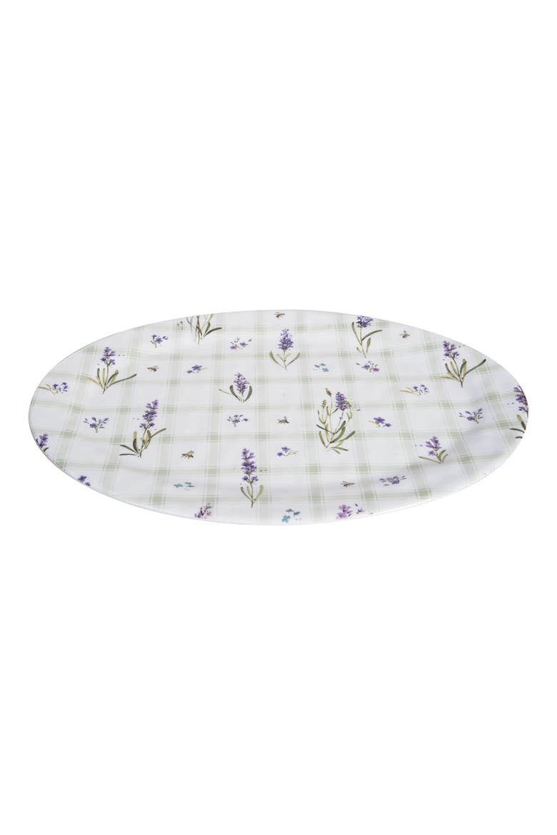 Lavender Plaid Novelty Dinnerware Serving Plate 14.2" x 18.5", Alternate, color, Purple