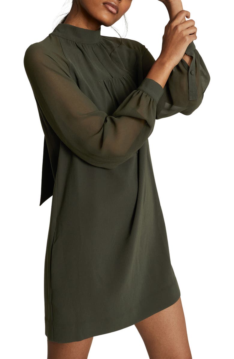 Reiss Leah High Neck Long Sleeve Shift Dress, Alternate, color,