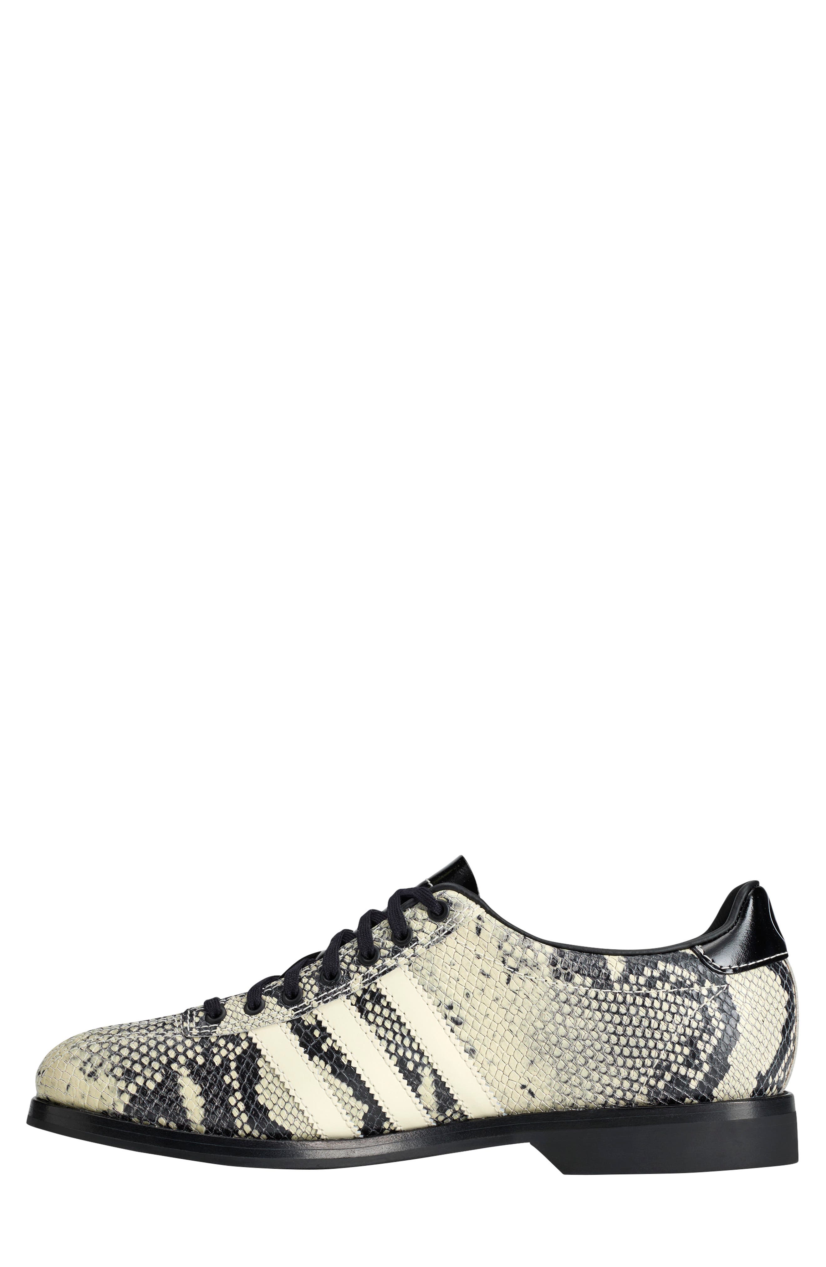 x Brain Dead Snakeskin Embossed Leather Bowling Shoe, Alternate, color, CREAM WHITE/ CORE BLACK