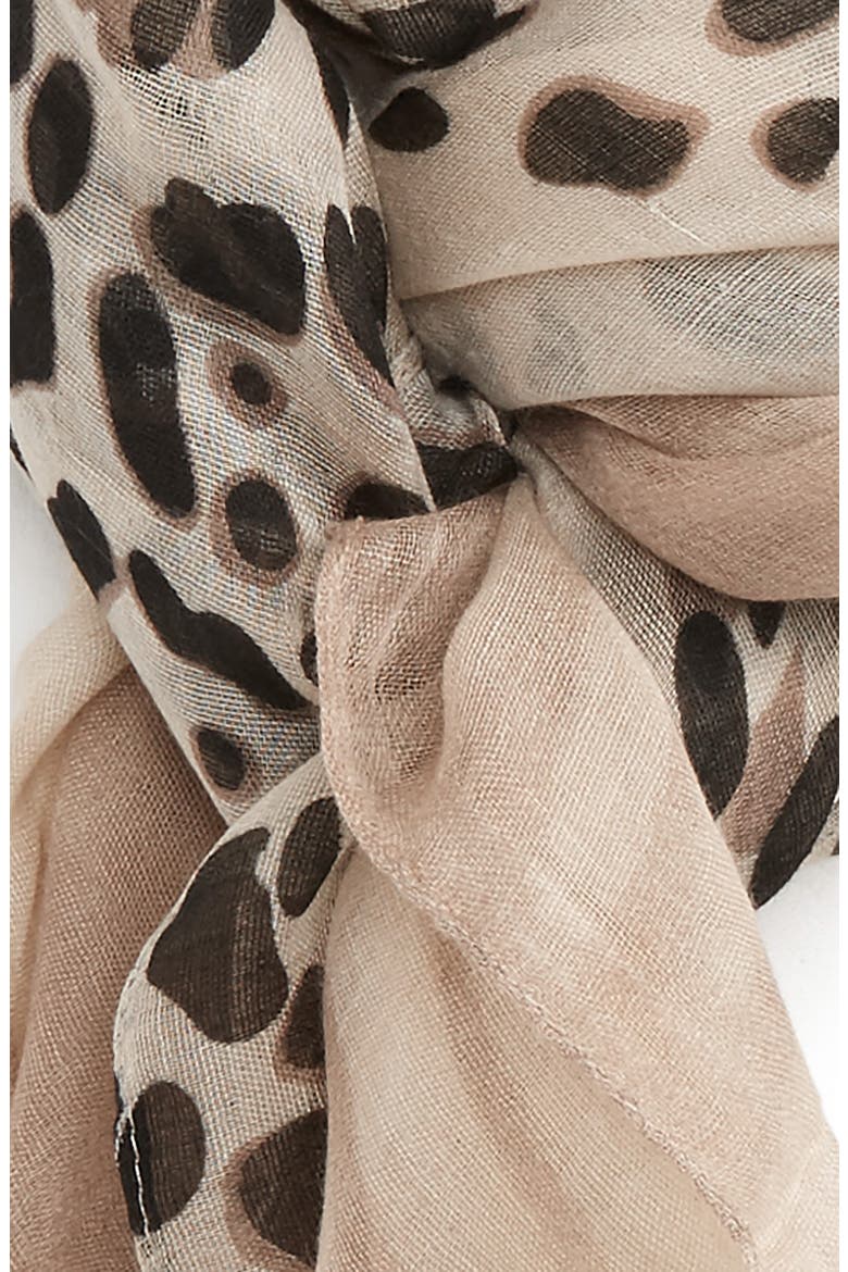 Accessory Collective Leopard Print Scarf, Alternate, color, BROWN