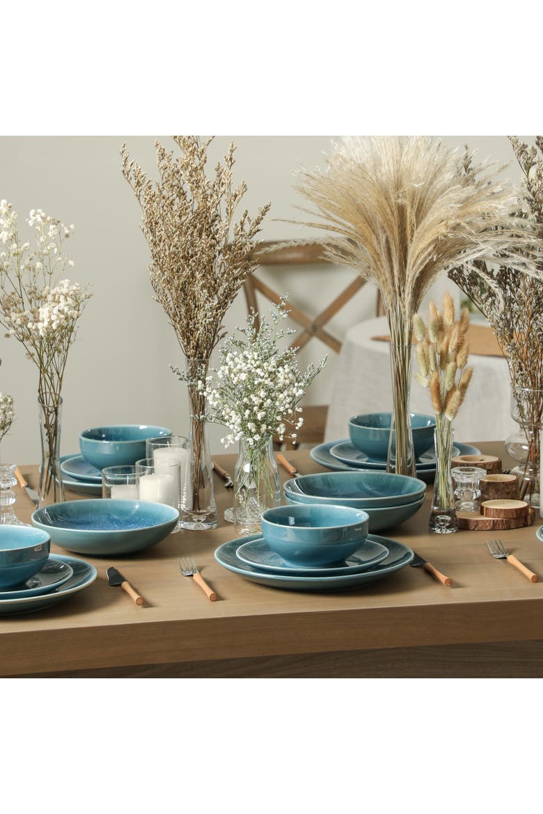 Riley 32-Piece Dinnerware Set Stoneware, Service for 8, Alternate, color, Blue