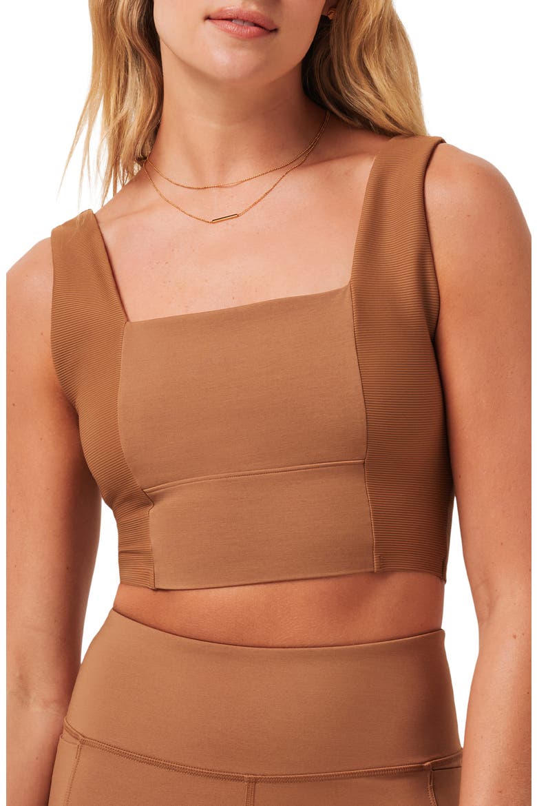 Moveknit Sport Crop Tank, Main, color, HEATHER CHESTNUT