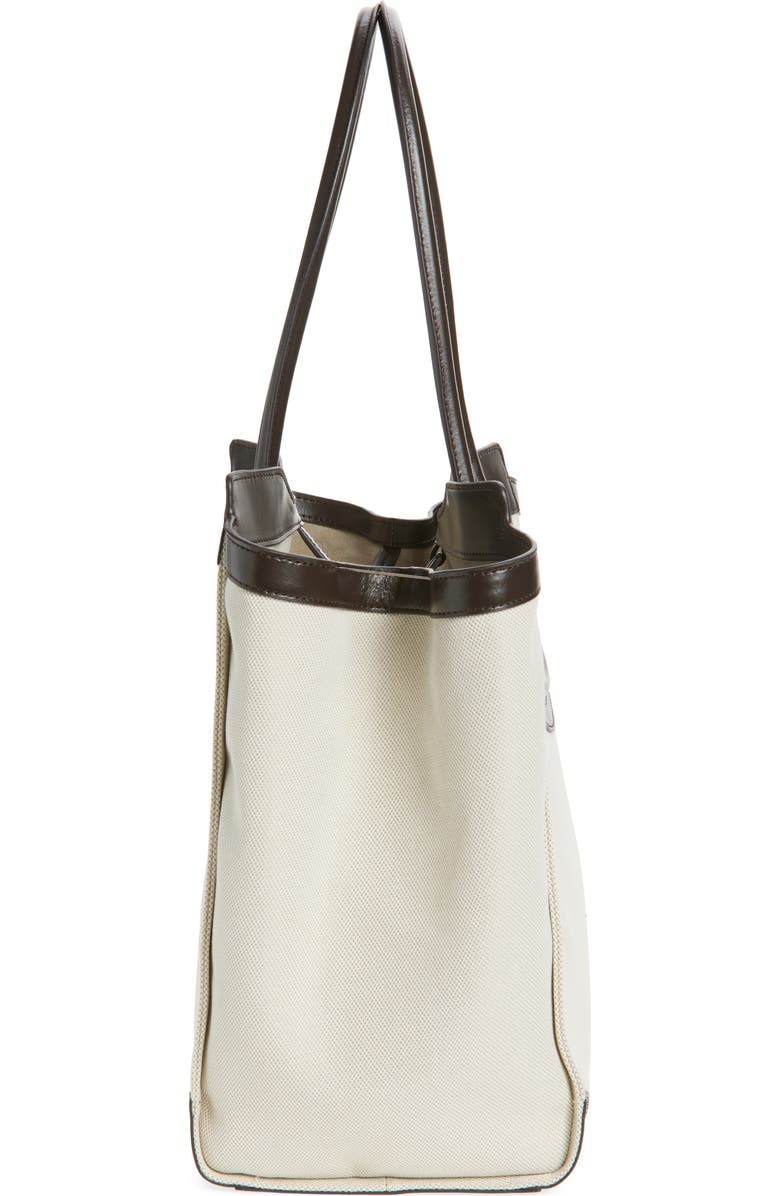 STAUD Maude Canvas & Leather Tote Bag, Alternate, color, Natural/ Espresso