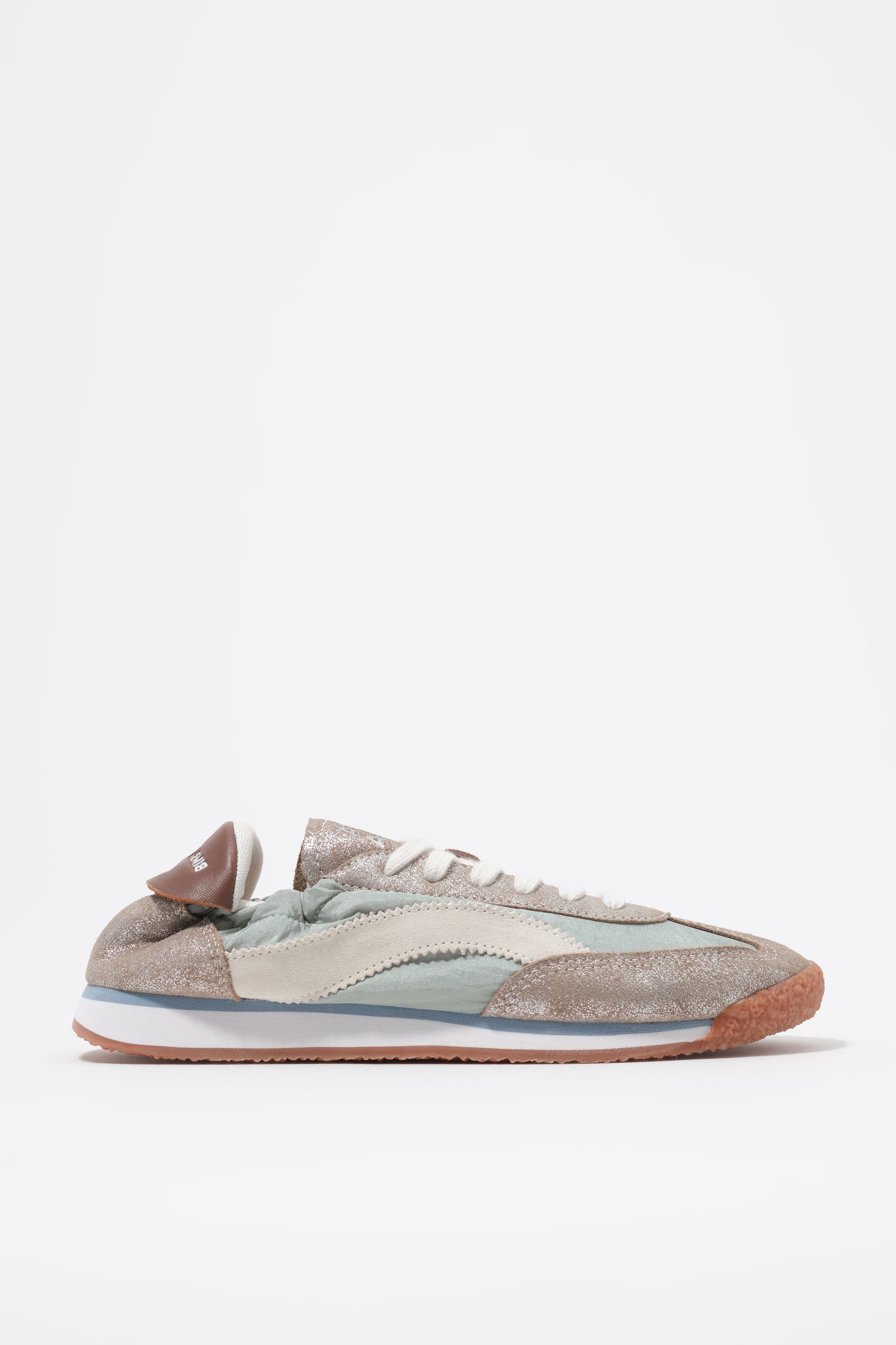 Bimba y Lola Suede & Nylon Elastic Sneakers, Main, color, Silver