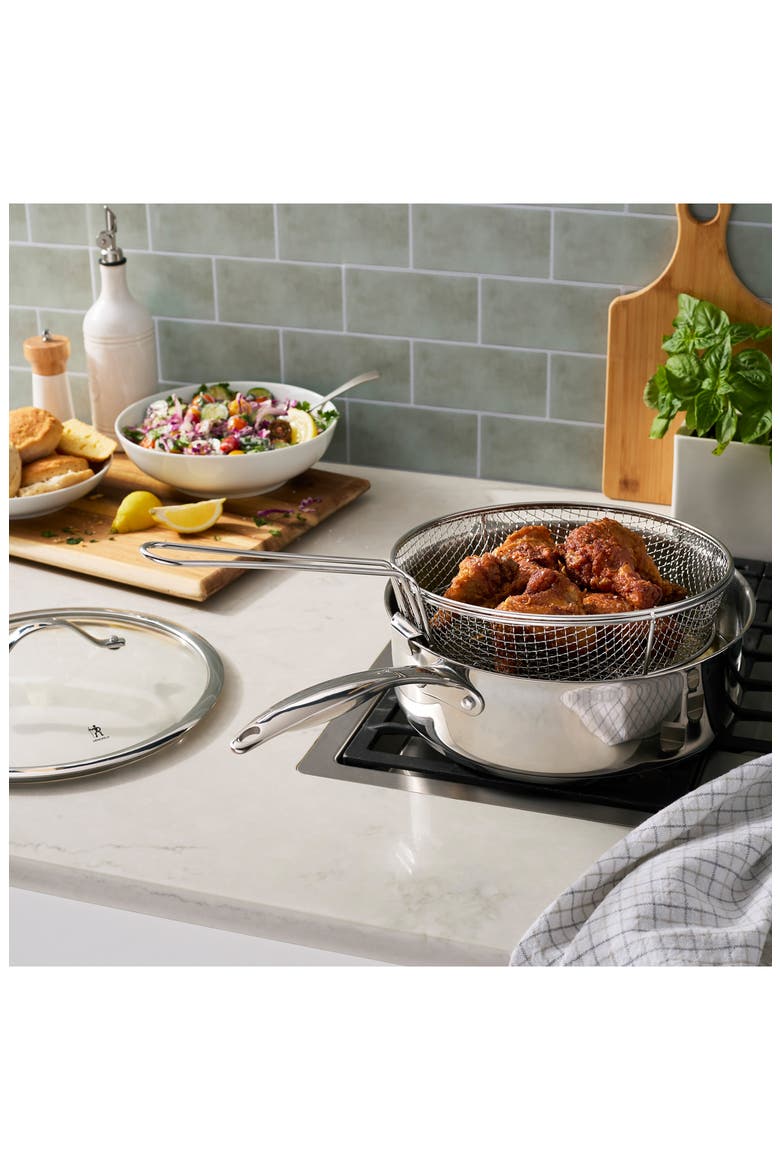 Aragon 5-Quart Stainless Steel Sauté Pan with Lid & Fryer Basket, Alternate, color, SILVER