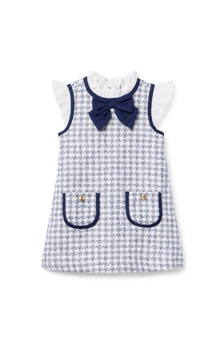 Janie and Jack The Tailored Tweed Dress, Main, color, Blue