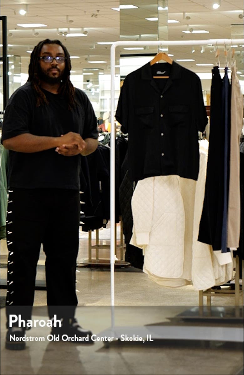 Short Sleeve Satin Button-Up Bowling Shirt, sales video thumbnail