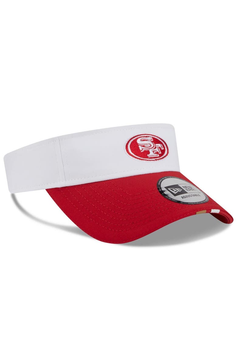 Men's New Era  White/Scarlet San Francisco 49ers 2025 NFL Training Camp Adjustable Visor, Alternate, color, White