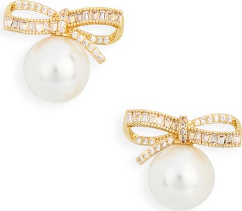 NORDSTROM RACK Faux Pearl Bow Stud Earrings Nordstromrack