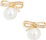 NORDSTROM RACK Faux Pearl Bow Stud Earrings