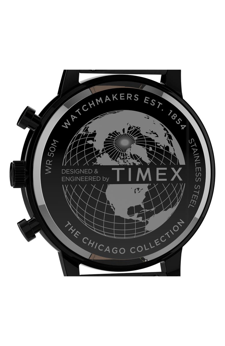 Timex<sup>®</sup> Chicago Chronograph Leather Strap Watch, 45mm, Alternate, color, 
