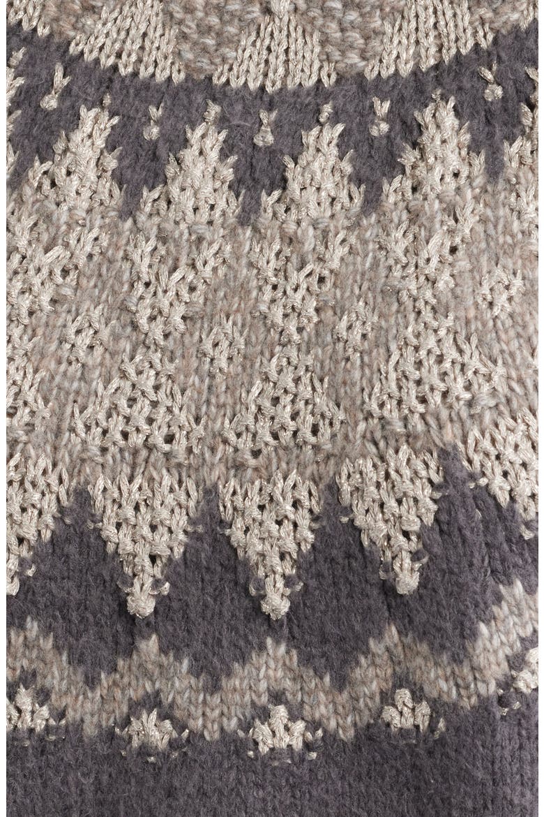 Lela Fair Isle Raglan Sweater, Alternate, color, WASHED BLACK COMBO
