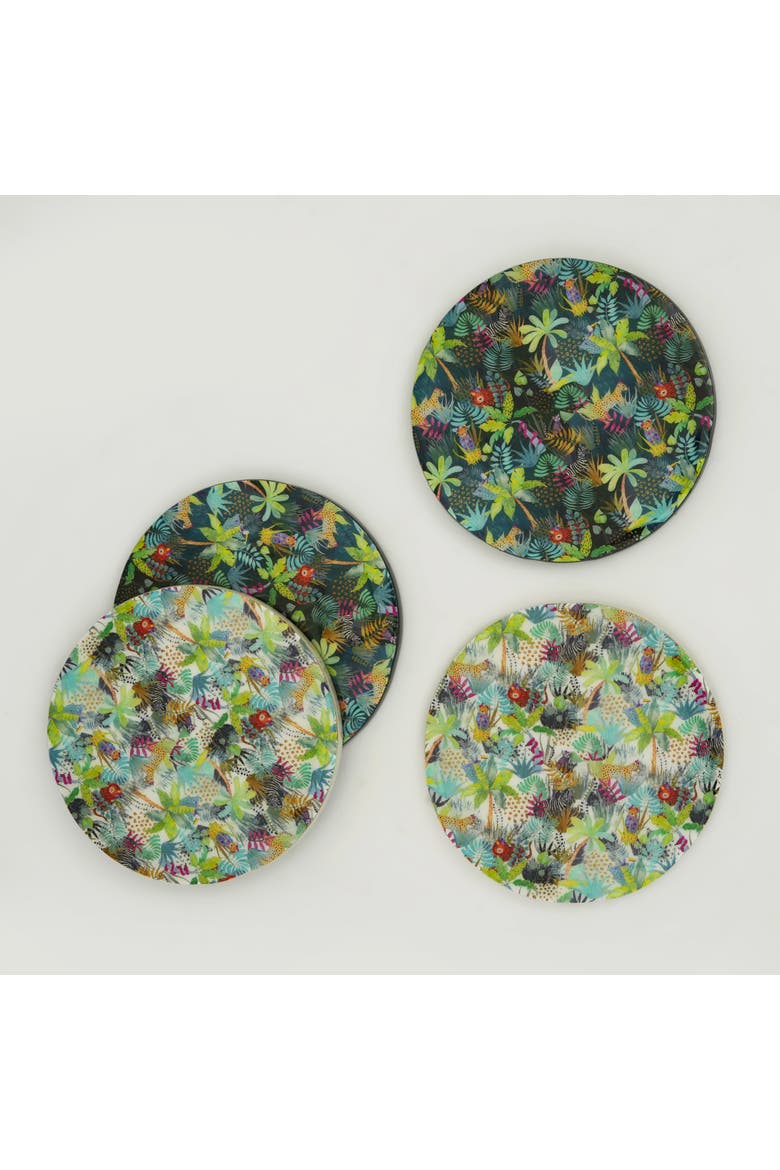 Jungle Bloom Coasters, Alternate, color, Jungle