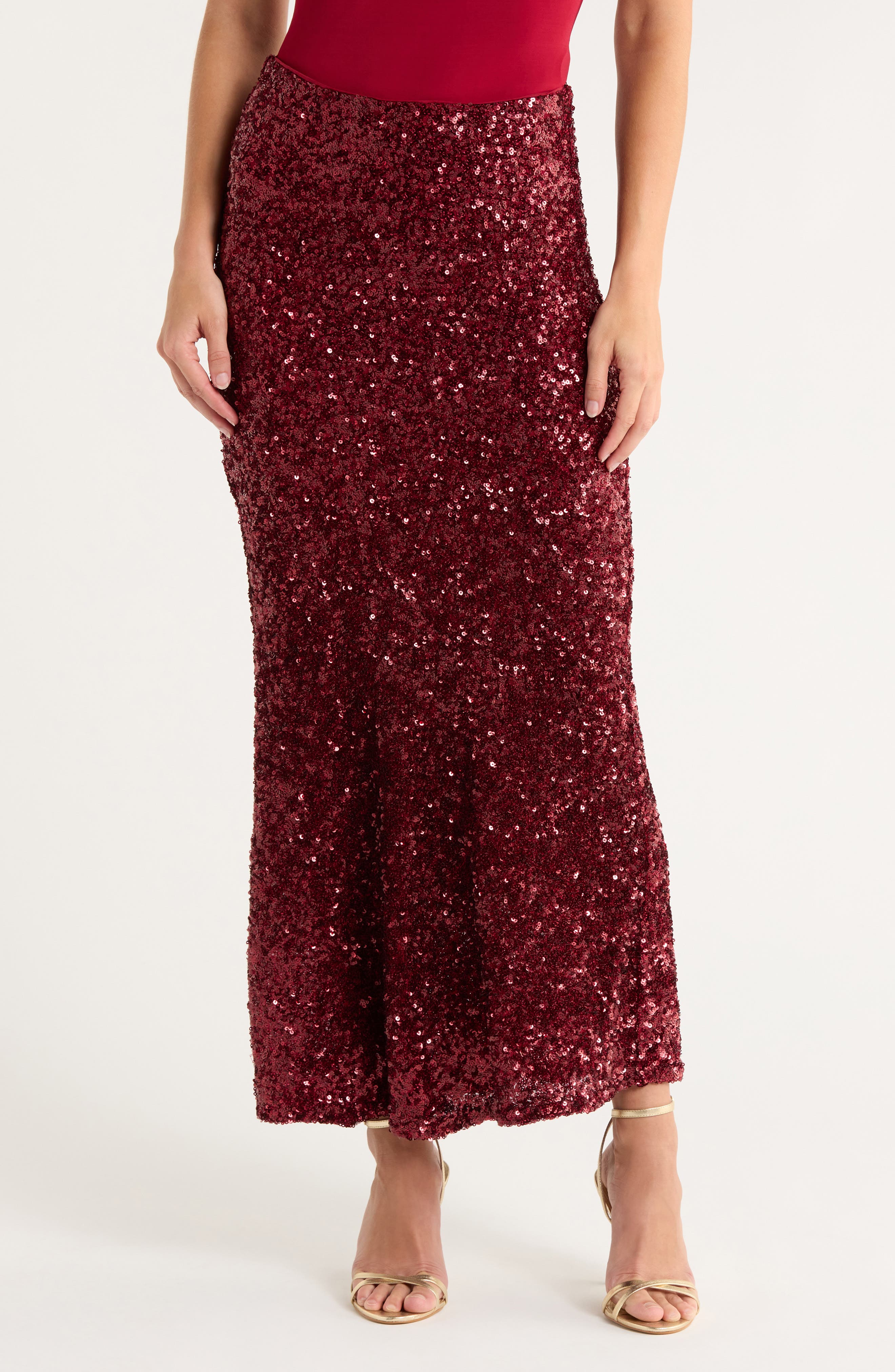 Alice + Olivia Maeve Sequin Maxi Skirt