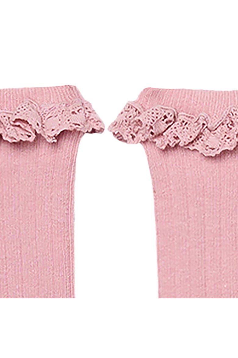 Lace Knee Socks, 2-pack, Alternate, color, Pink