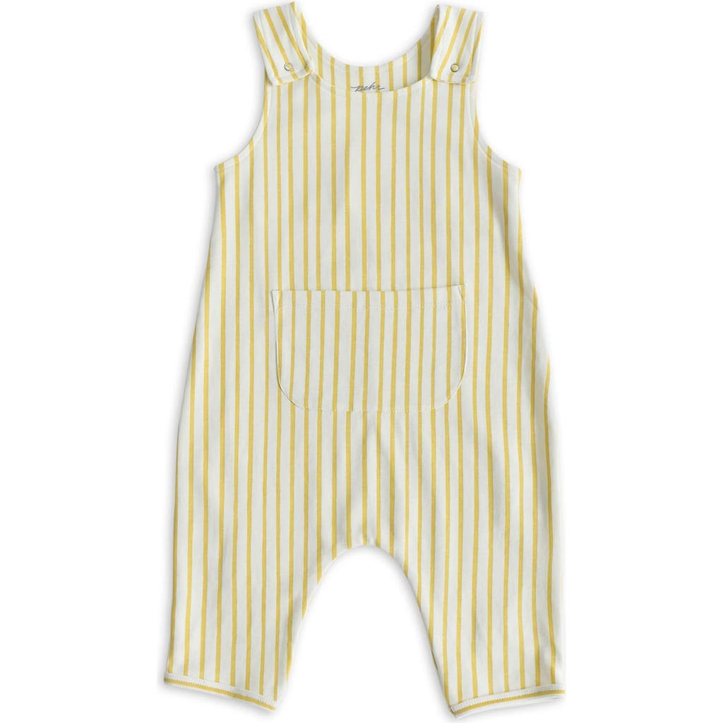 Pehr Stripe Organic Cotton Overall In Yellow