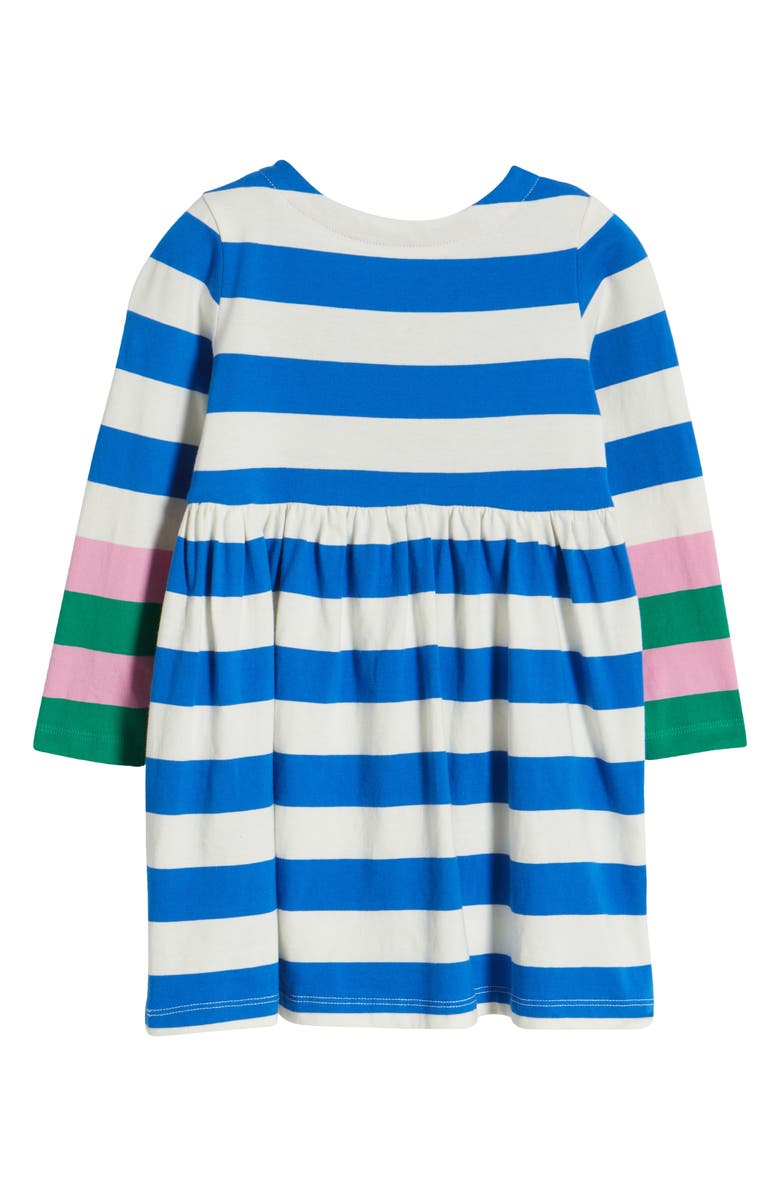 Mini Boden Kids' Stripe Long Sleeve Cotton T-Shirt Dress, Alternate, color, 