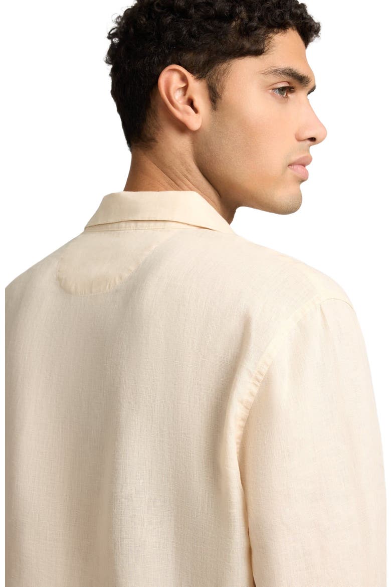 Linen Long Sleeve Popover Shirt, Alternate, color, NATURAL