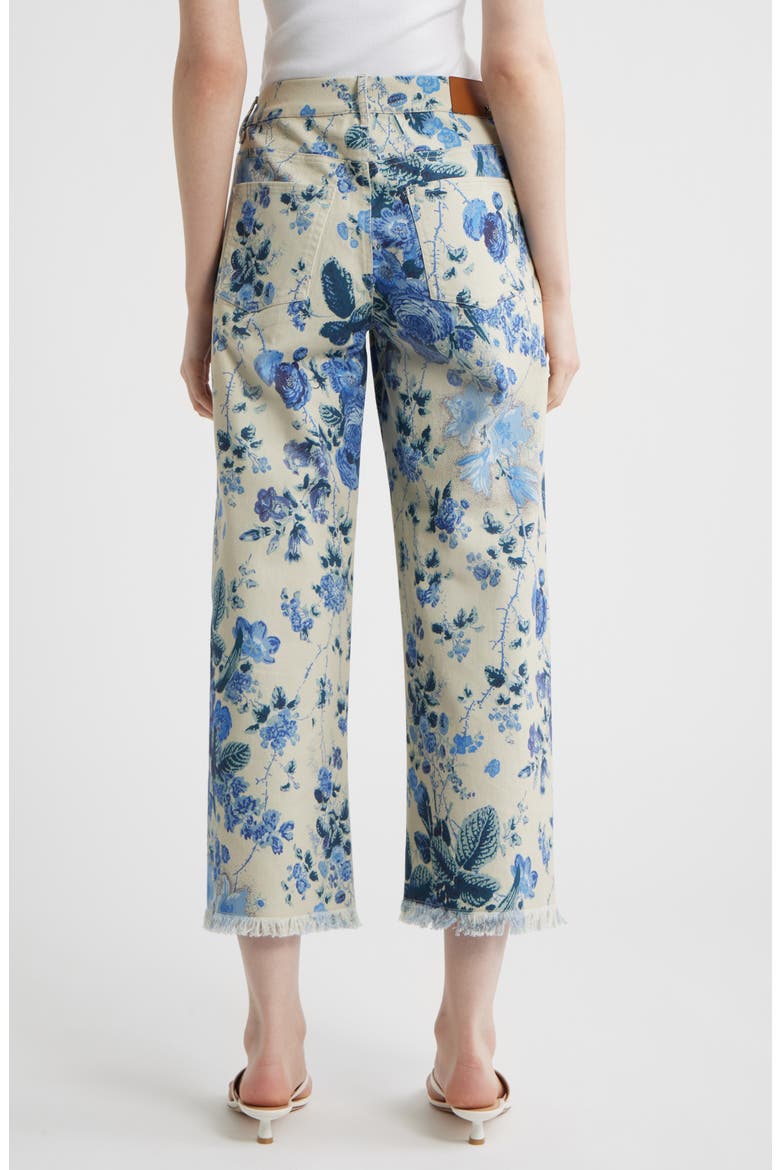 Anne Wide Leg Floral Crop Jeans, Alternate, color, ECRU MULTI