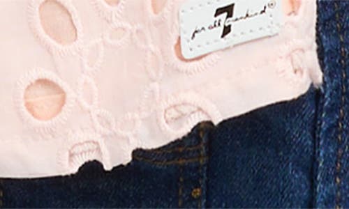 7 For All Mankind Eyelet Button-up Shirt & Jeans Set In Pink