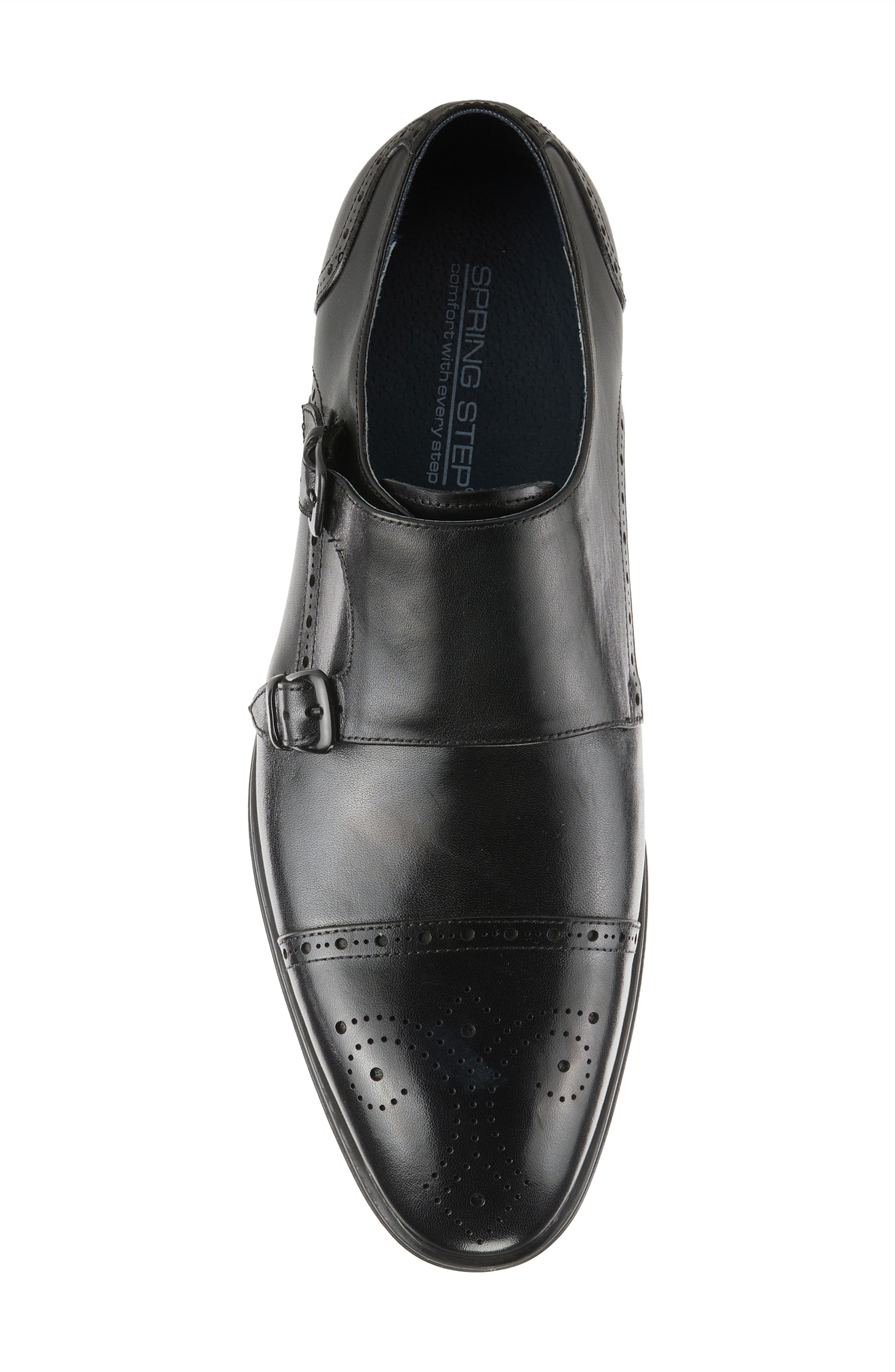 Spring Step Ezra Double Monk Strap Loafer, Alternate, color, Black