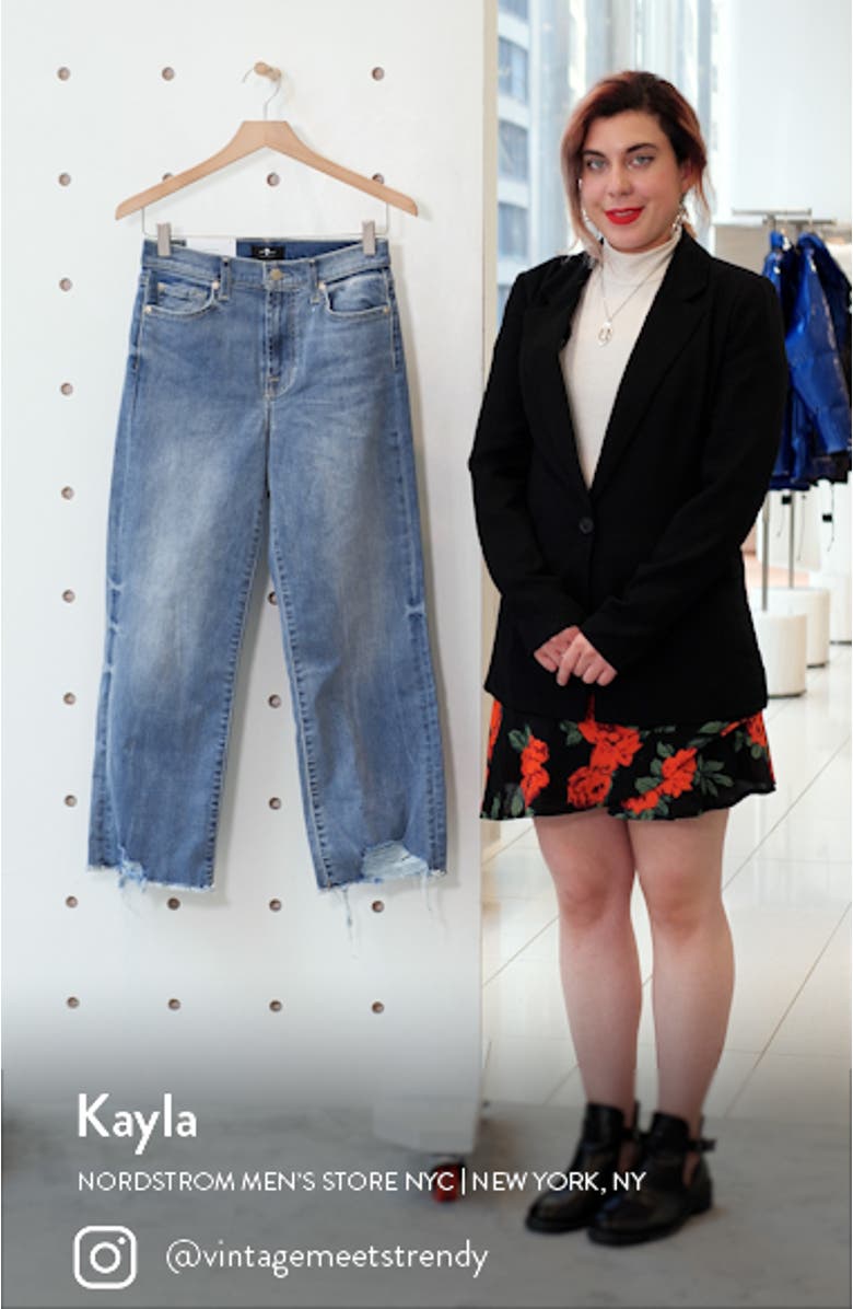 Alexa Frayed High Waist Crop Wide Leg Jeans, sales video thumbnail