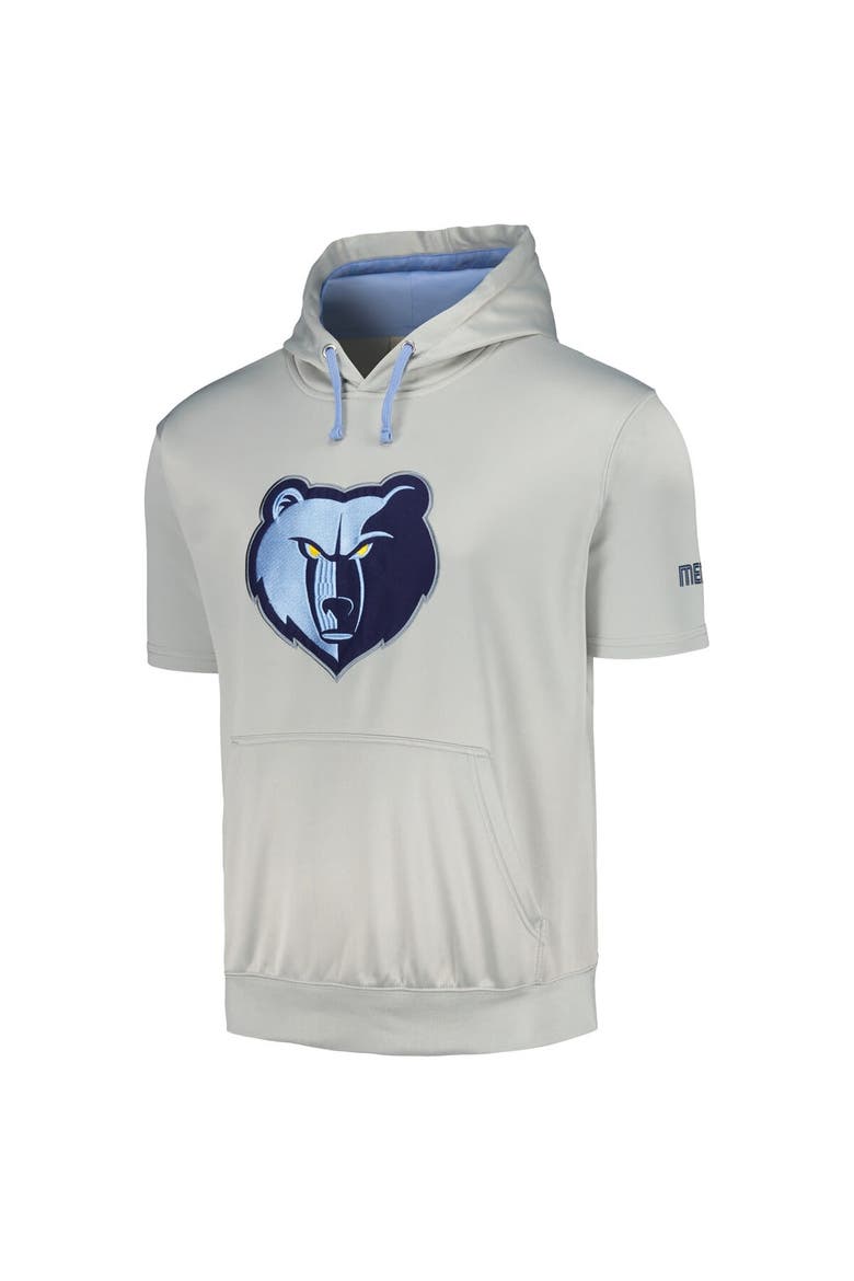 Men's Fanatics Branded Silver/Light Blue Memphis Grizzlies Short Sleeve Pullover Hoodie, Alternate, color, Silver