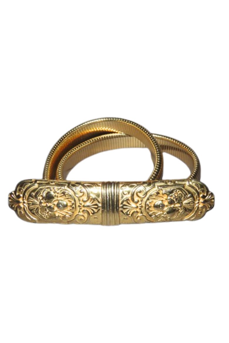 70's Vintage  Stretch Snake Belt, Main, color, Gold