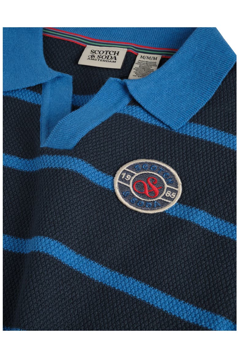 Kids' Stripe Polo, Alternate, color, DARK DENIM