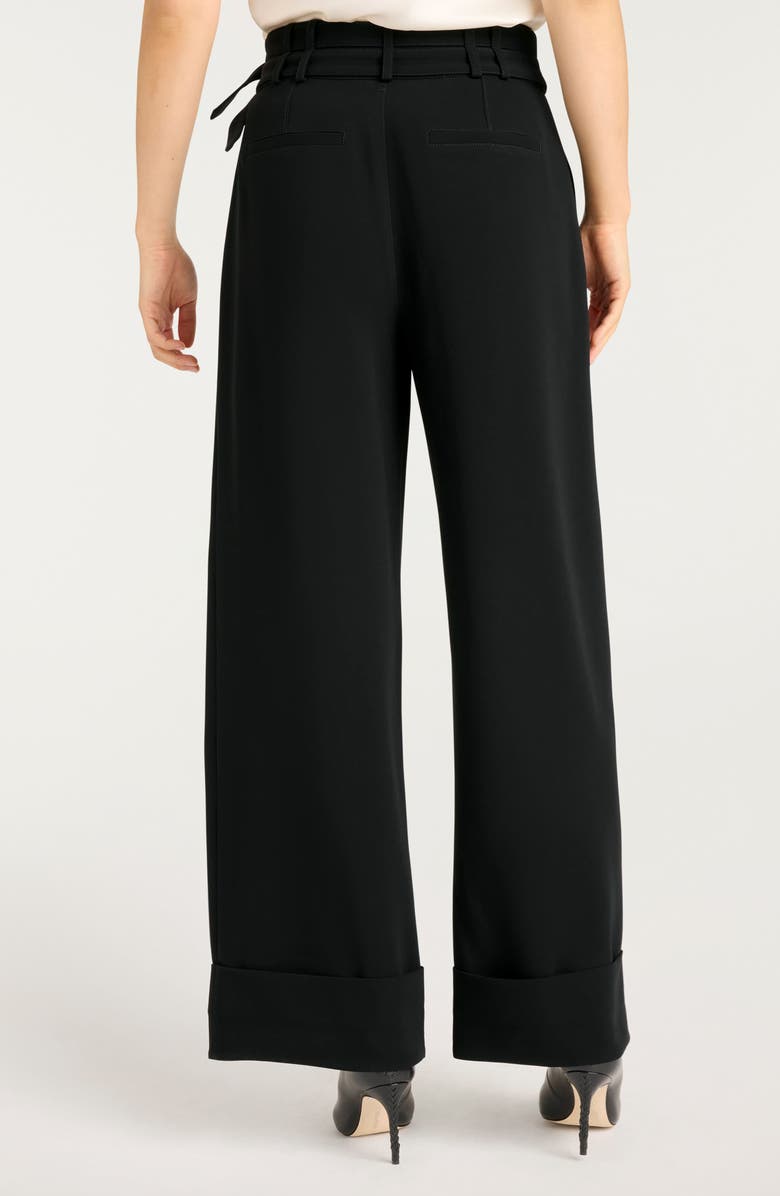 Cinq à Sept Cortina Belted Wide Leg Pants, Alternate, color, Black