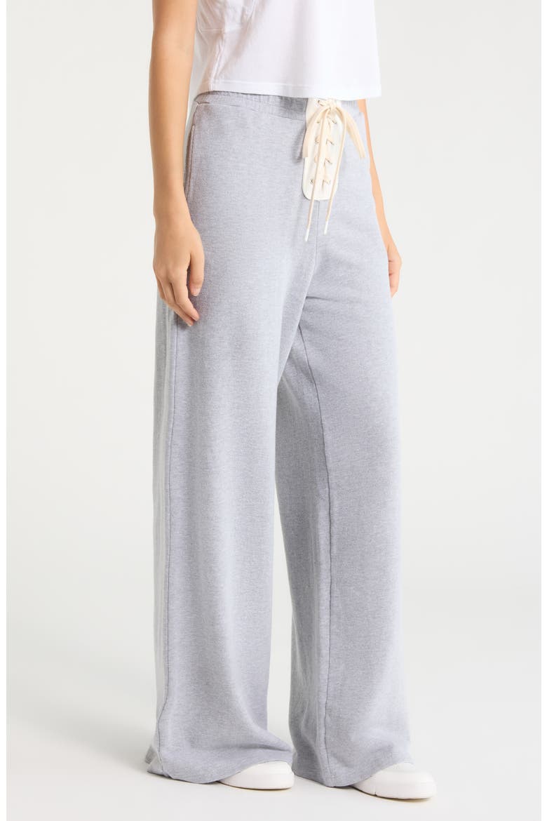 Football Wide Leg Sweatpants, Alternate, color, HEATHER GREY