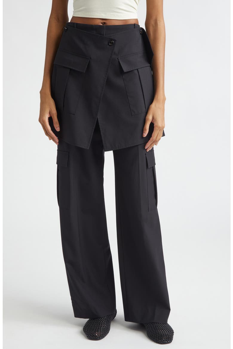 Convertible Panel Wool Blend Cargo Pants, Main, color, BLACK