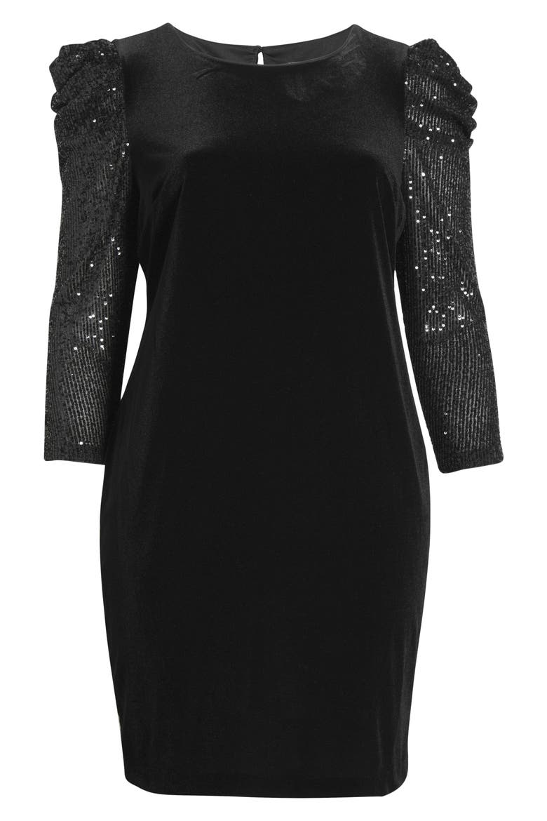 Satin Body-Con Dress, Alternate, color, BLACK
